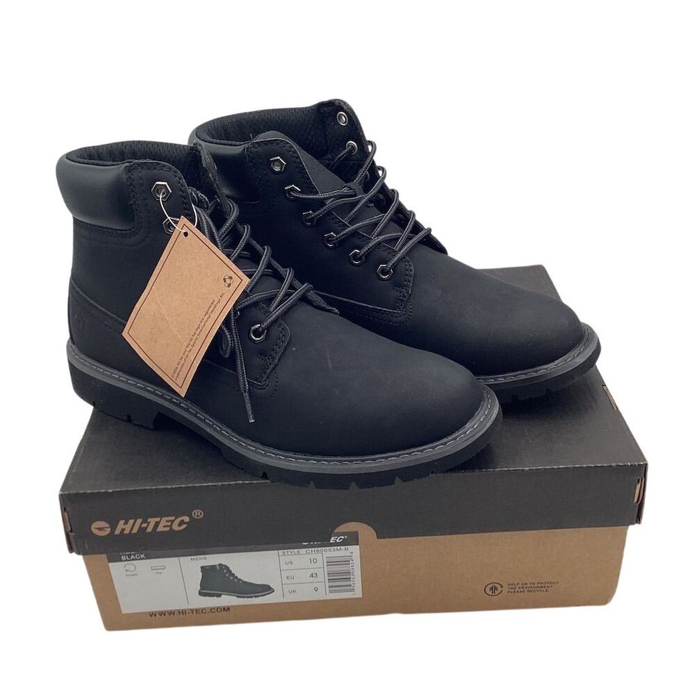 Hi-Tec Reznor Men's Soft‎ Toe Work Boots Black Size 10